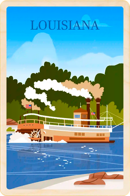 New Orleans, Louisiana Travel Art Wooden Postcard to send, gift, and keep. The Wooden Postcard Company