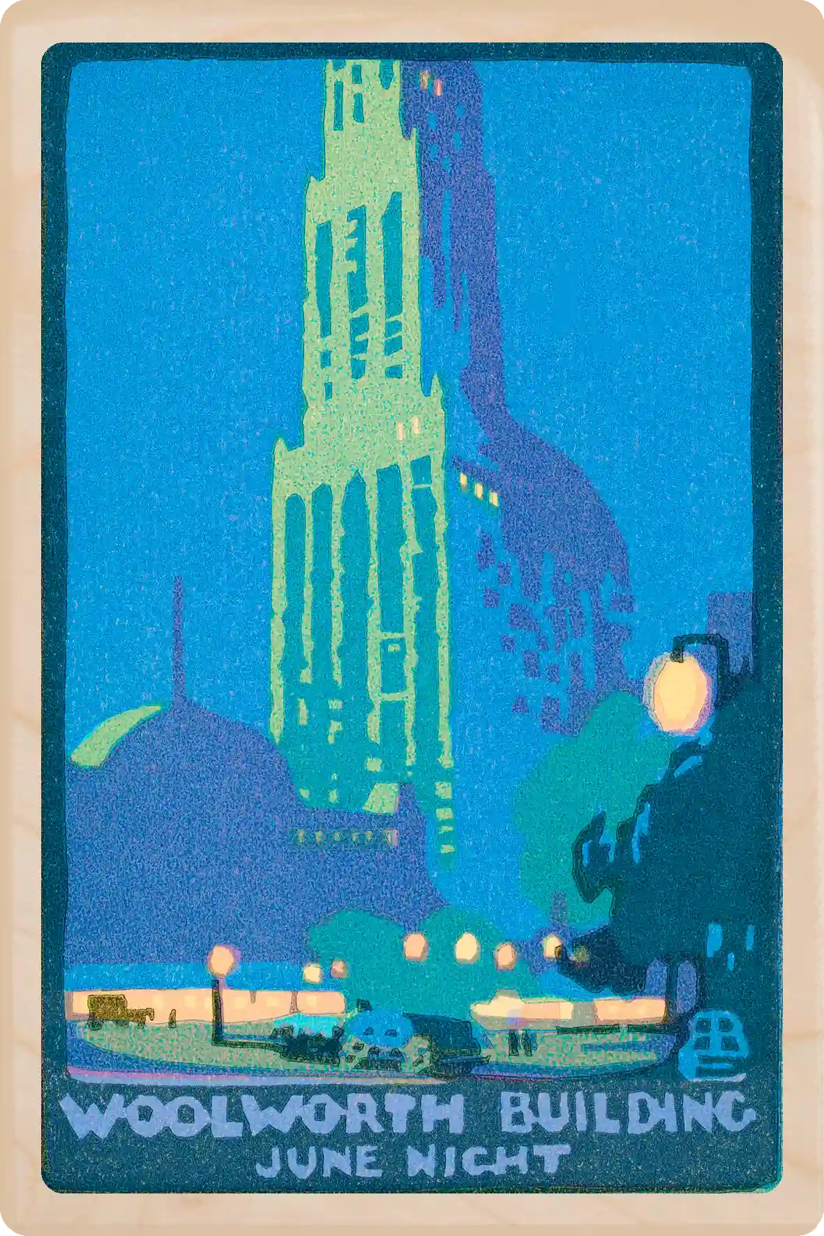 Woolworth Building, New York City Travel Art Wooden Postcard to send, gift, and keep. The Wooden Postcard Company