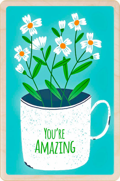 Congratulation Card - You're Amazing. Sustainable wood printed in Suffolk since 2012.