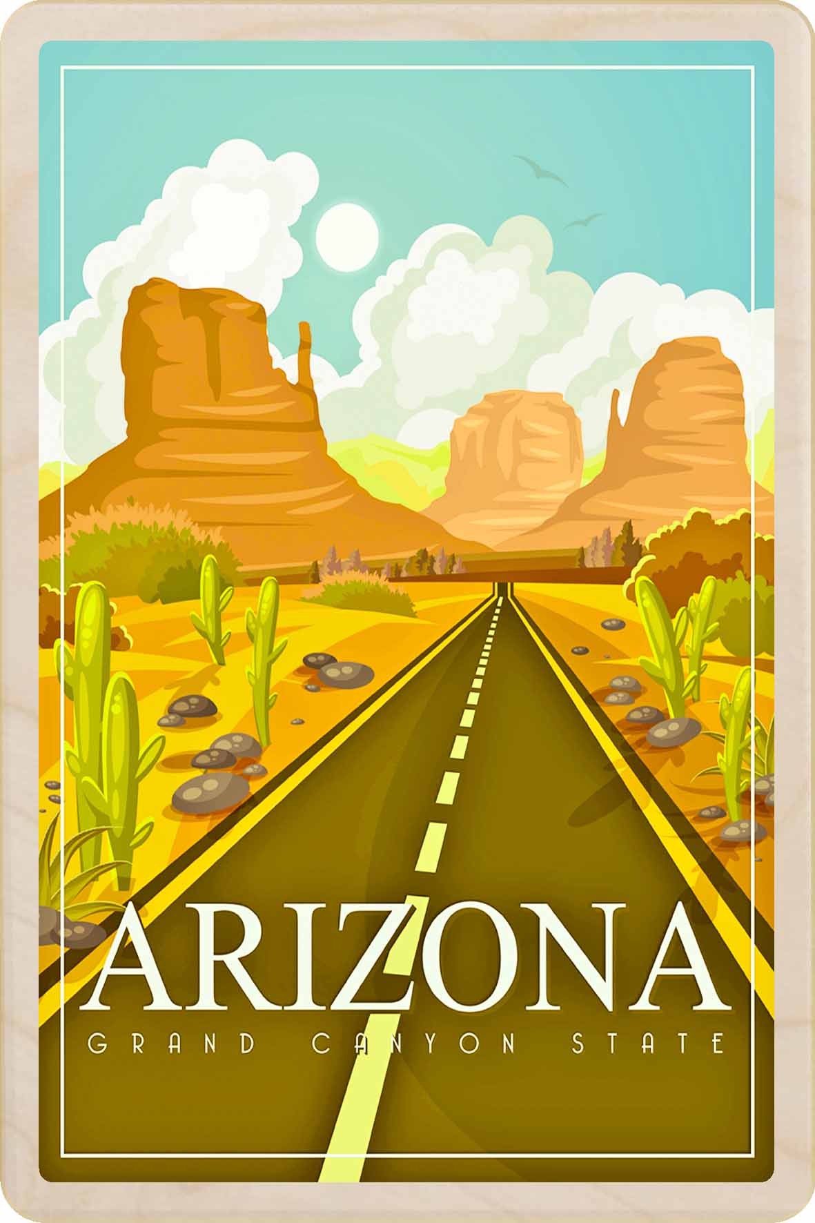 Arizona, Grand Canyon State – Eco-friendly Card - Wooden Postcard

Write on the back with any pen and post worldwide with a standard stamp. A smart, eco-friendly card and gift.
