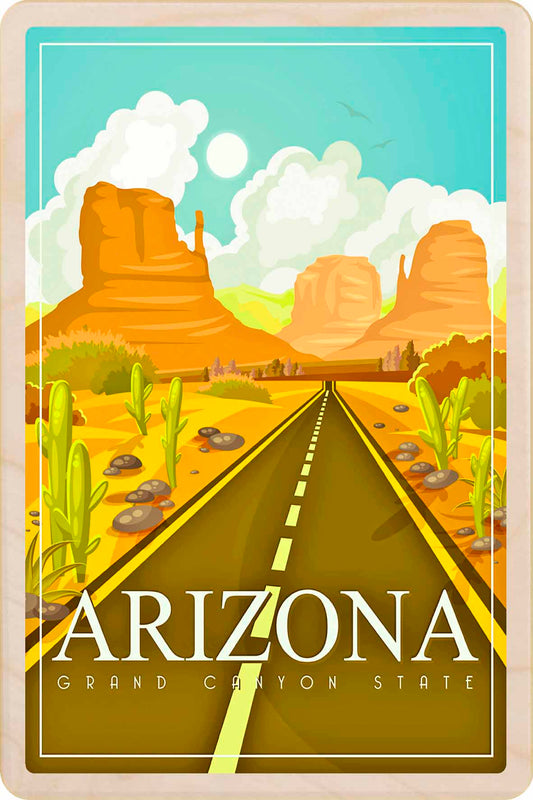 Arizona, Grand Canyon State – Eco-friendly Card - Wooden Postcard

Write on the back with any pen and post worldwide with a standard stamp. A smart, eco-friendly card and gift.