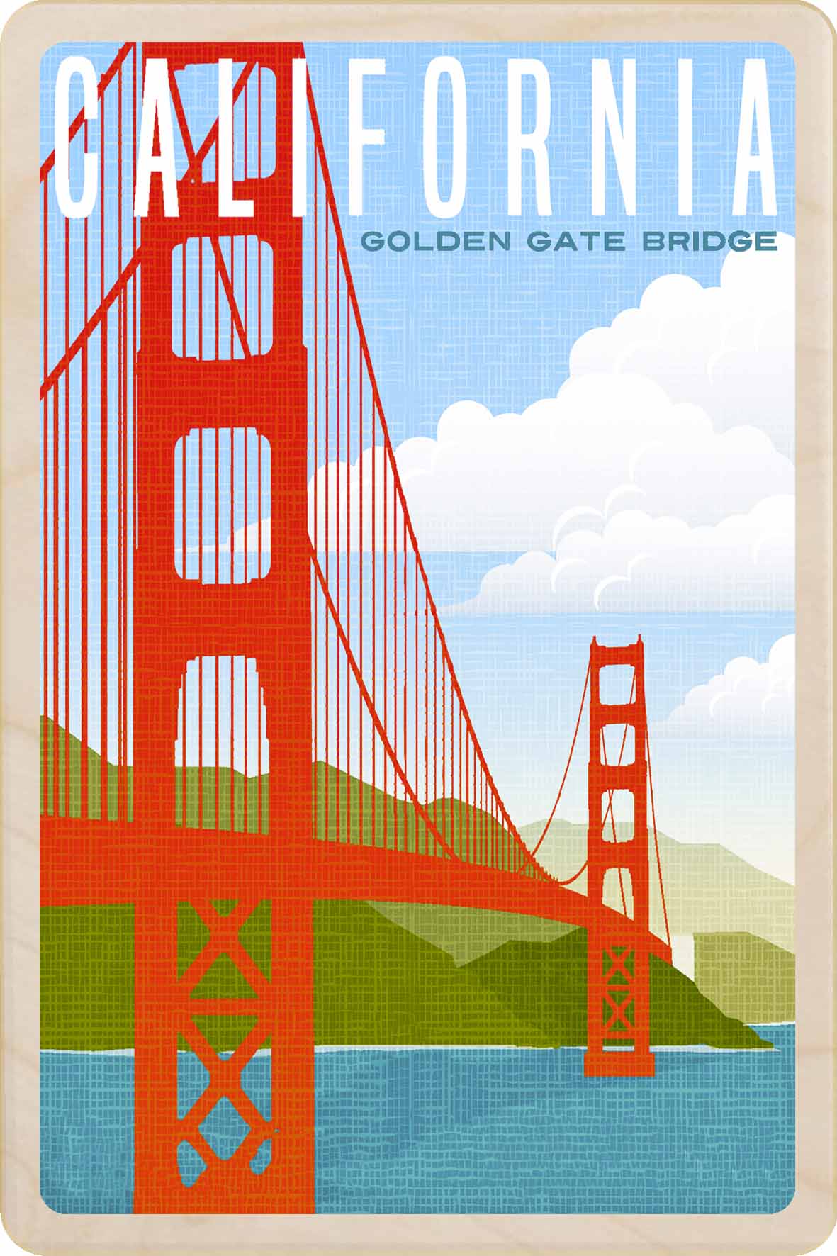 Golden gate Bridge, San Francisco, California – Eco-friendly Card - Wooden Postcard

Write on the back with any pen and post worldwide with a standard stamp. A smart, eco-friendly card and gift.