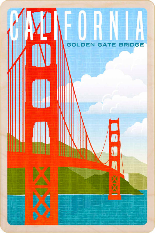 Golden gate Bridge, San Francisco, California – Eco-friendly Card - Wooden Postcard

Write on the back with any pen and post worldwide with a standard stamp. A smart, eco-friendly card and gift.