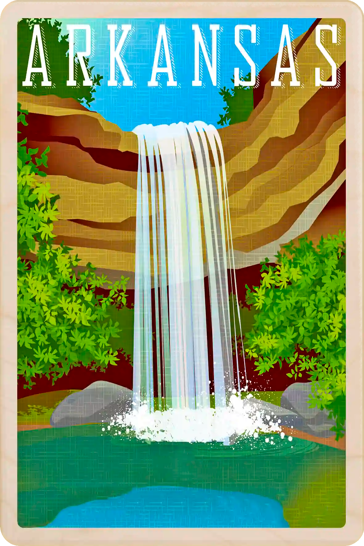 Arkansas Travel Art Wooden Postcard to send, gift, and keep. The Wooden Postcard Company