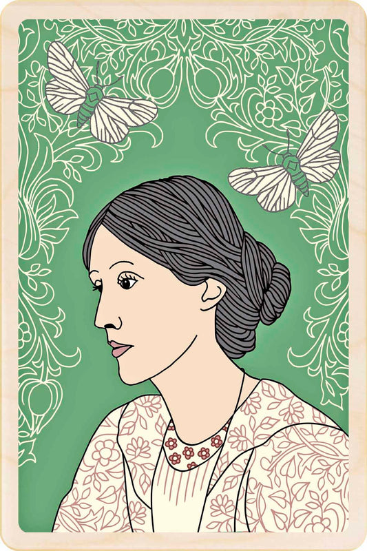 Virginia-Woolf-portrait-card-wooden-postcard-company