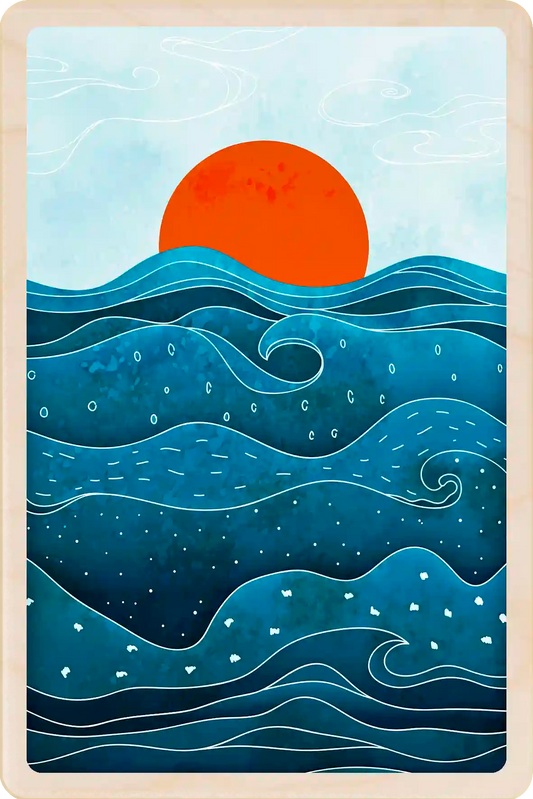 Sun & Sea, wooden postcard to send and to keep.
Write with a biro, post with a standard stamp. You can send this wooden card anywhere in the world. The Wooden Postcard Company