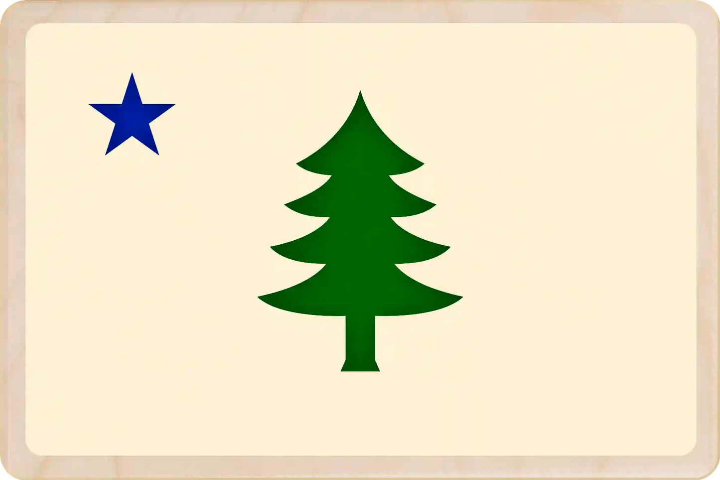 Maine Flag Wooden Postcard to send, gift, and keep. The Wooden Postcard Company