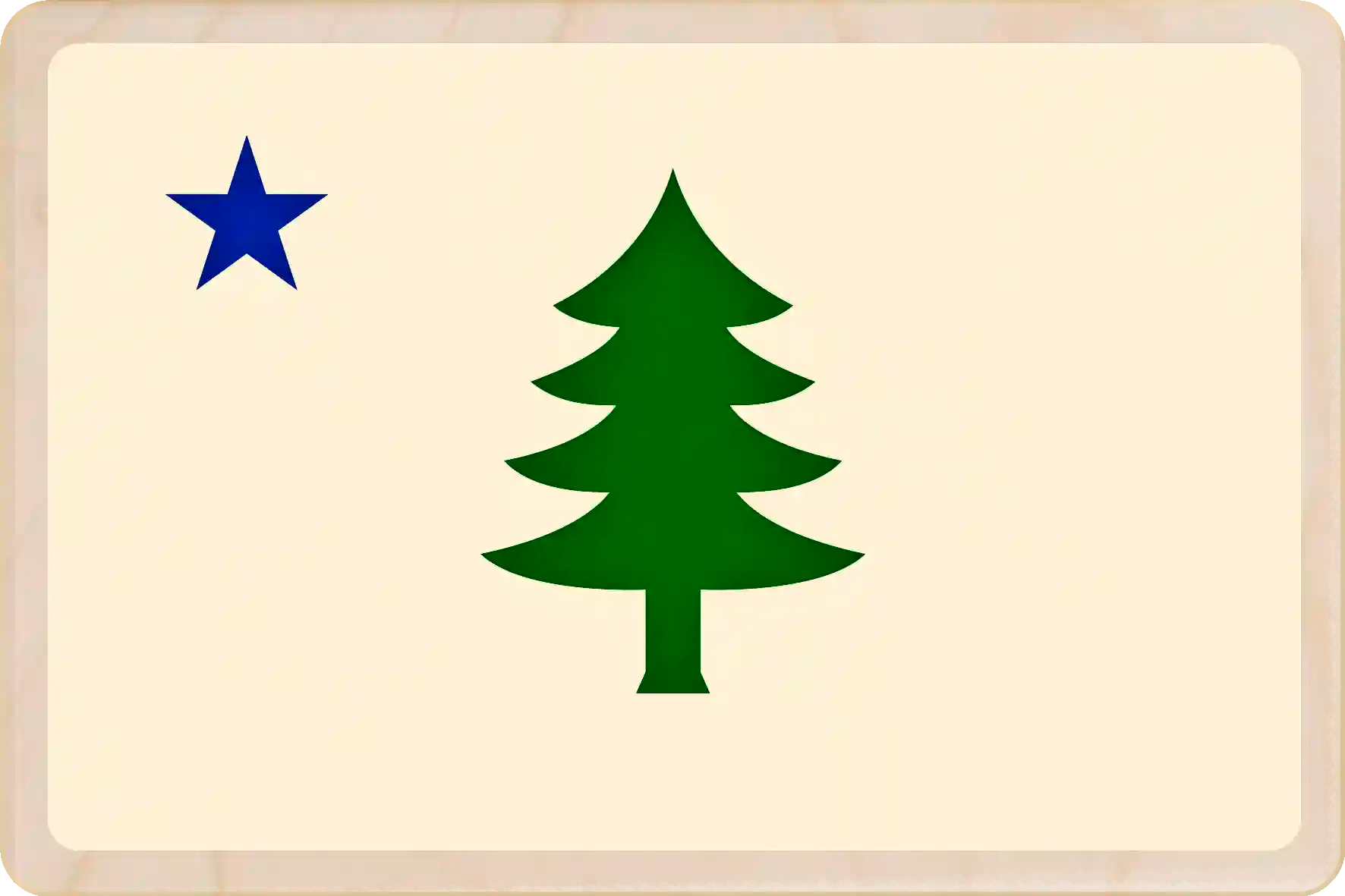 Maine Flag Wooden Postcard to send, gift, and keep. The Wooden Postcard Company