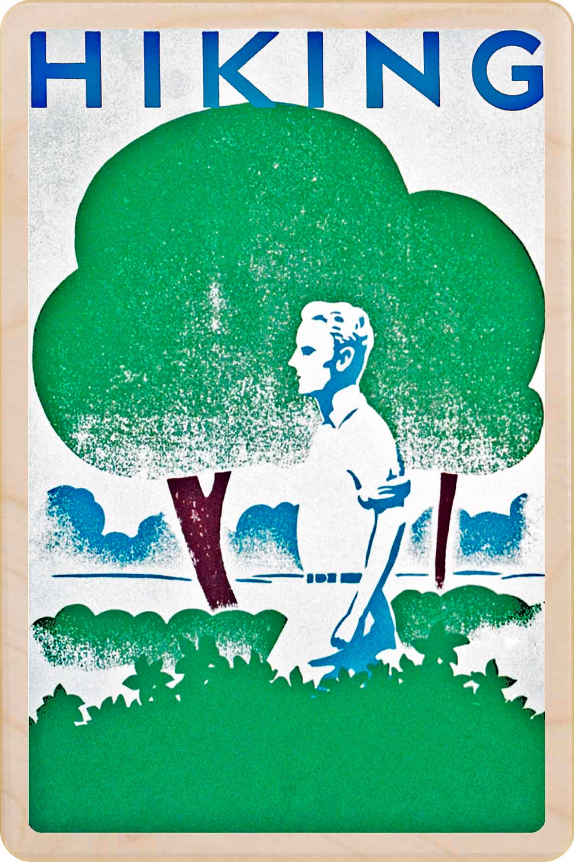 Hiking wooden postcard - The Wooden Postcard Company