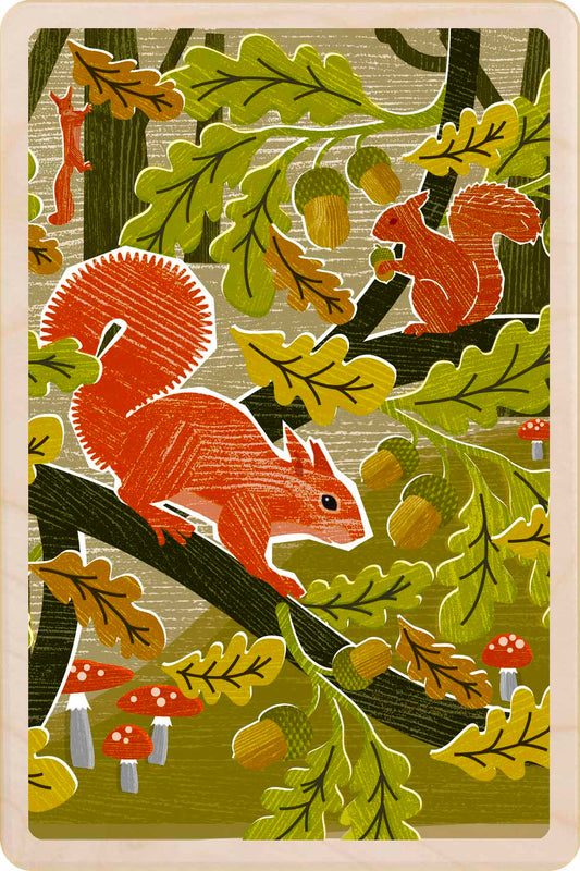 Red Squirrel - Wooden Postcard

Original Christmas illustration printed on sustainable wood. A beautiful card to send, display, or tuck into a stocking.