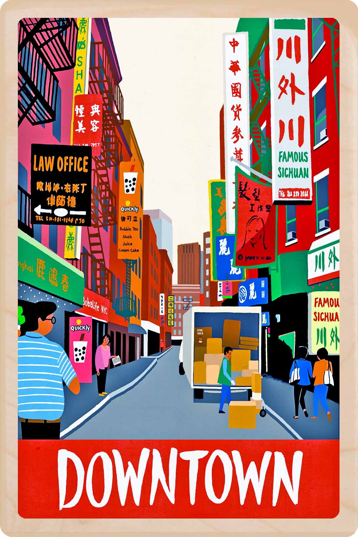 Downtown New York – Eco-friendly Card - Wooden Postcard

Write on the back with any pen and post worldwide with a standard stamp. A smart, eco-friendly card and gift.