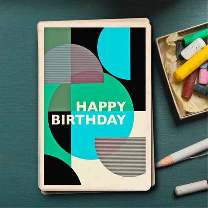 Birthday card – Mid-Century Inspired - The Wooden Postcard Company