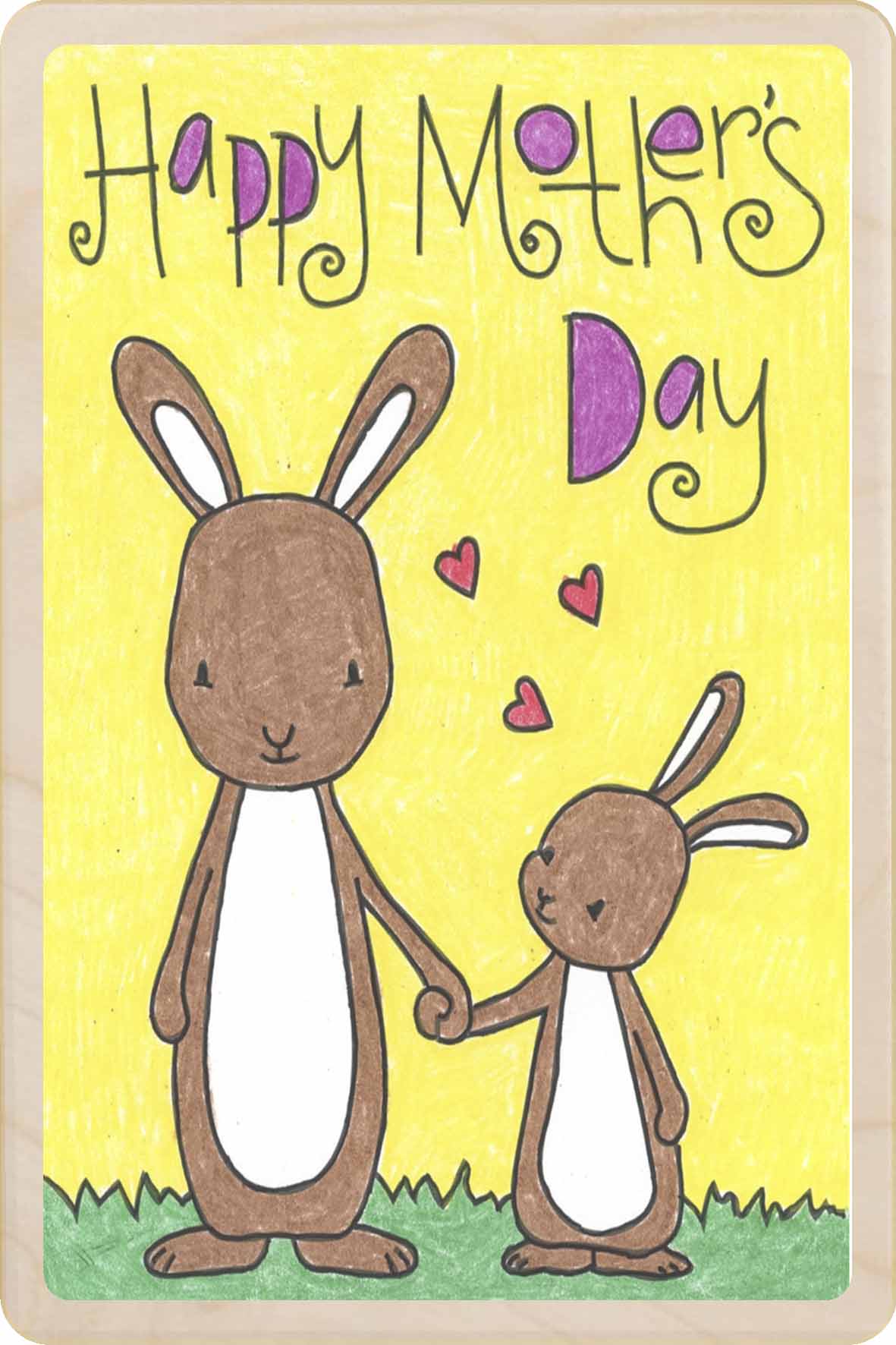 CUSTOM MOTHER'S DAY WOODEN POSTCARD