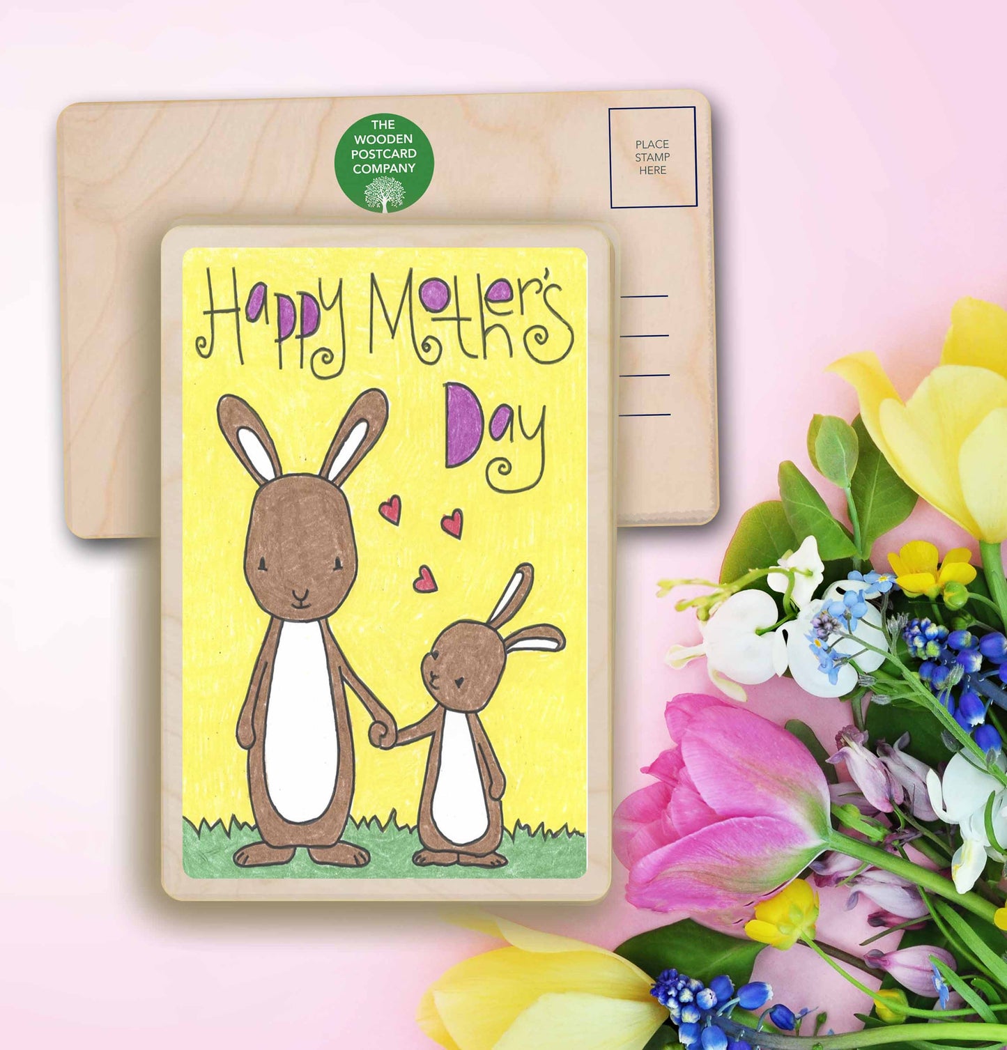 CUSTOM MOTHER'S DAY WOODEN POSTCARD