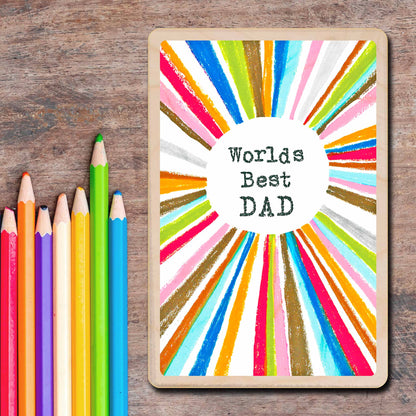 World's Best Dad - to send love. Made in Suffolk from sustainable wood since 2012.