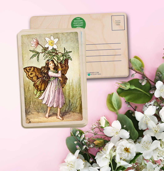 Windflower Fairy by Cicely Mary Barker. Printed with vibrant colour and fine detail. Made to send, keep, or collect. Handmade in the UK since 2012.