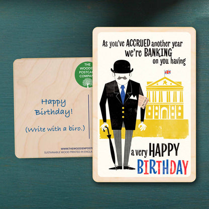 City Gent Birthday Card - The Wooden Postcard Company