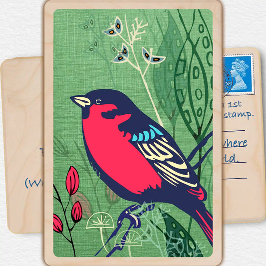 Robin, Wooden Postcard to send and to keep. The Wooden postcard Company.